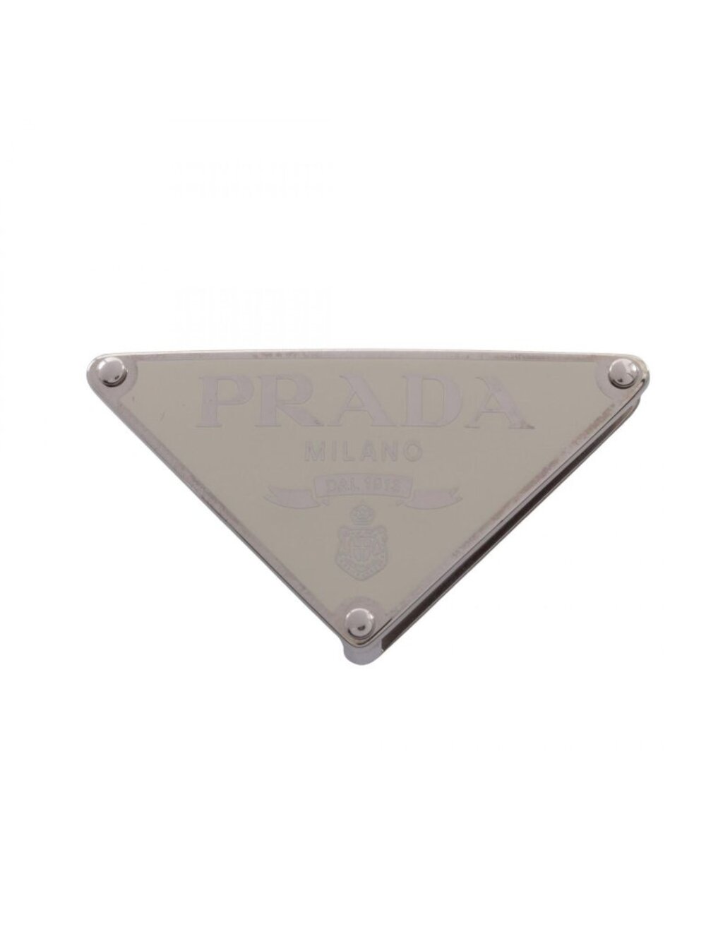 Prada Triangle Logo Belt Buckle White